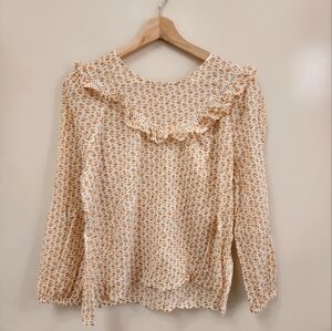 Madewell Orange and Beigie Floral Blouse